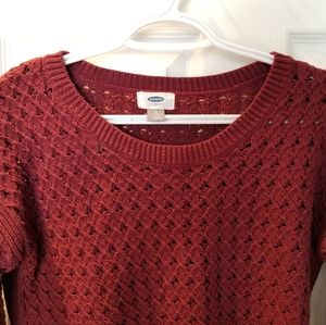 Old Navy Maroon XS Woven Sweater